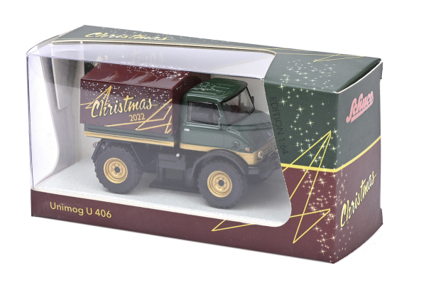 Schuco 452036300 -  1:64 Mercedes Unimog U406 "Christmas 2022", limitierte Weihnachtsedition
