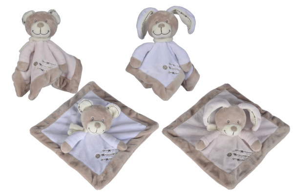 Nicotoy 6305793529 - Baby Schmusetuch Cuddles, 4-fach sortiert