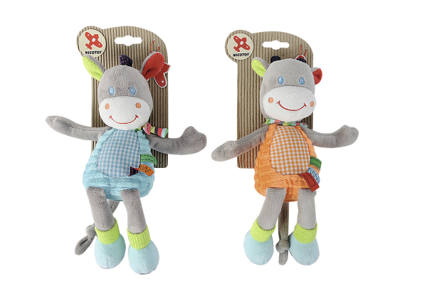 Nicotoy 6305798831 - Baby Plüschtier Esel oder Kuh, ca. 25 cm