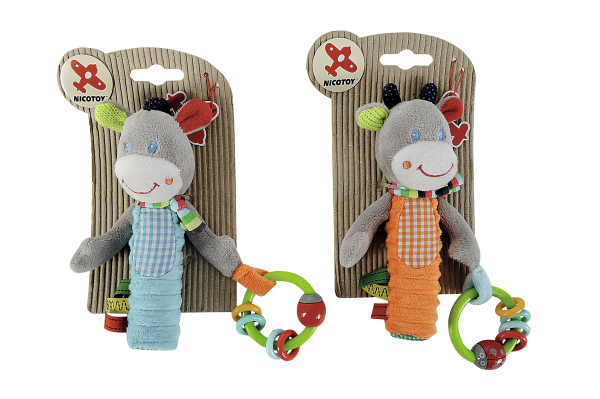 Nicotoy 6305798835 - Baby Quietscher "Esel oder Kuh" - 1 Stück