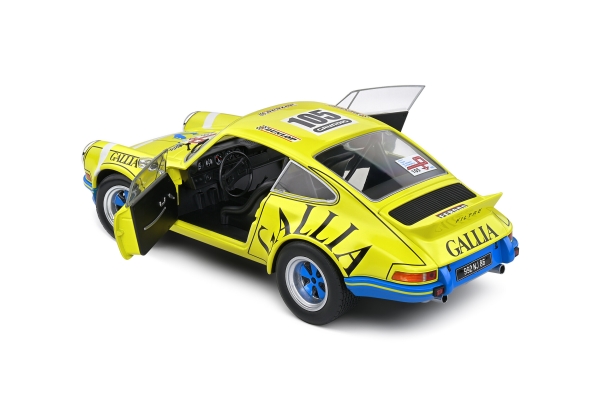 Solido 421185960 - 1:18 Porsche 911 Carrera RS Coupe 2.7 #105Rally Tour De France 1973 gelb