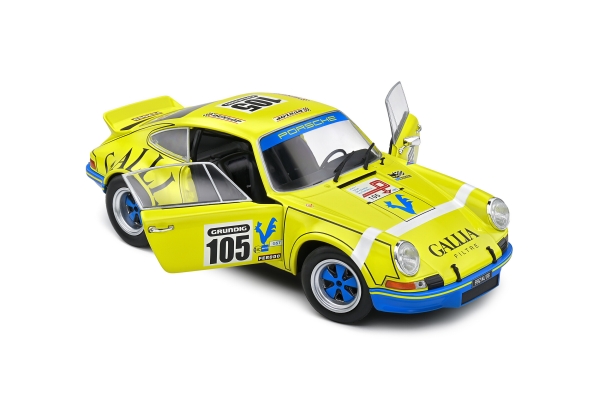 Solido 421185960 - 1:18 Porsche 911 Carrera RS Coupe 2.7 #105 Rally Tour De France 1973 gelb
