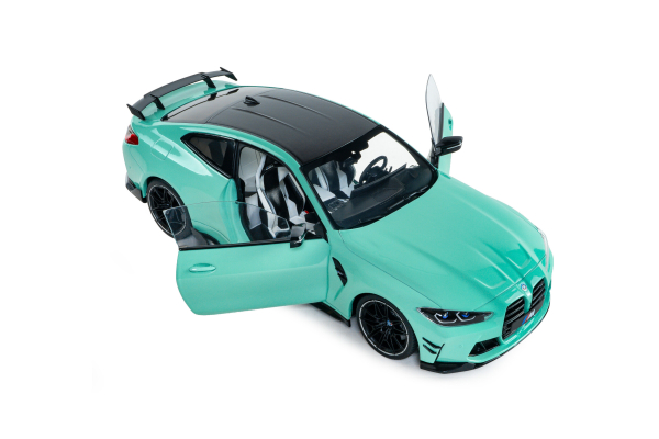 Solido 421186560 - 1:18 BMW M4 türkis Performance Parts – Solido Works Turquoise – 2025, S1814501