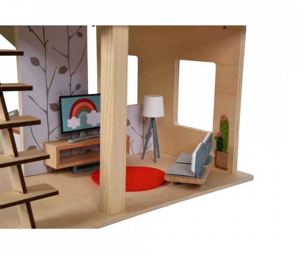 Eichhorn 100002505 - Puppenhaus mit Möbeln