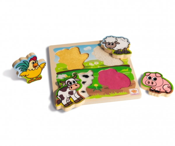 Eichhorn 100003687 - Fühl-Puzzle mit Stoff, 5-tlg.