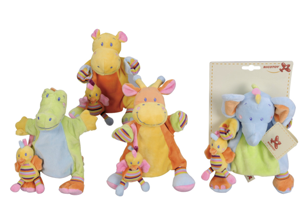 Nicotoy 104027343 - Jungle Handspielpuppe, sortiert