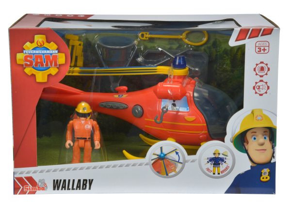 Simba 109251661 - Feuerwehrmann Sam Hubschrauber mit Figur