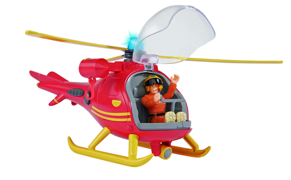 Simba 109251661 - Feuerwehrmann Sam Hubschrauber mit Figur