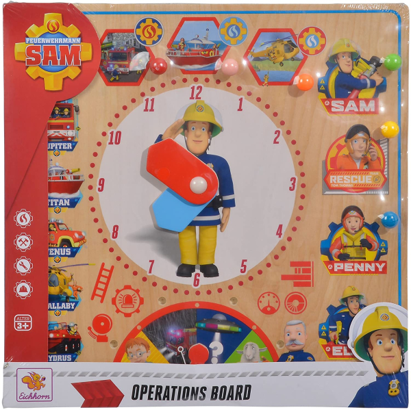 Simba 109255601 - Feuerwehrmann Sam Einsatztafel Lernuhr