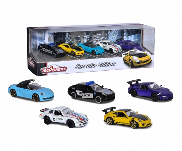 Majorette 212053171 - Porsche 5 Pieces Giftpack Geschenkbox, 2-fach sortiert