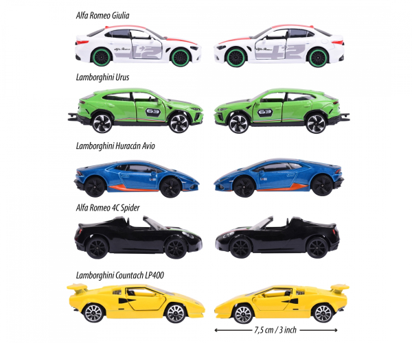 Majorette 212053178 - Dream Cars Italy, 5 Pieces Giftpack - Blisterpackung eingerissen