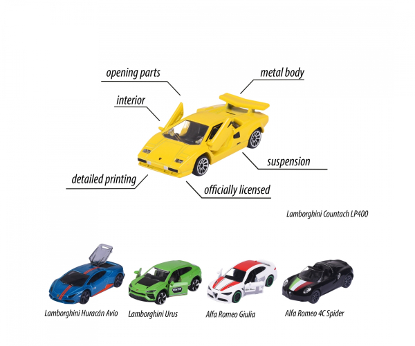 Majorette 212053178 - Dream Cars Italy, 5 Pieces Giftpack - Blisterpackung eingerissen