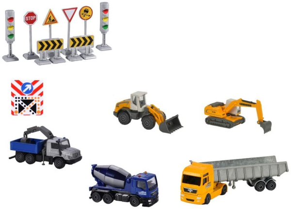 Majorette 212057972 - Big Construction Theme Set, Baustellenfahrzeuge
