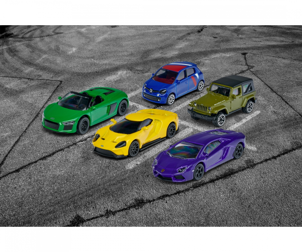 Majorette 212059987 - Motor Lift Center + 5 Cars