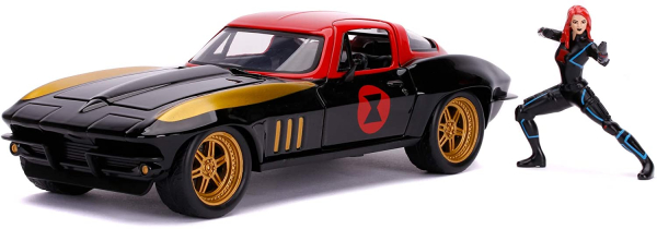 Jada 253225014 - 1:24 Black Widow 1966 Chevy Corvette