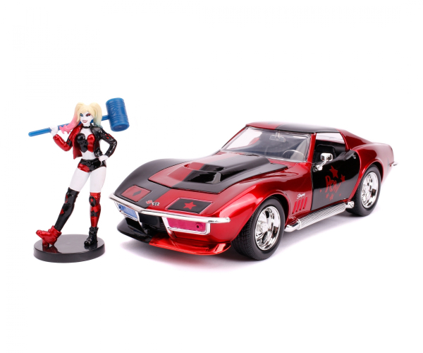 Jada 253255019 - 1:24 Harley Quinn 1969 Chevy Corvette Stingray