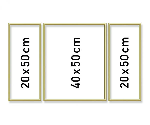 Schipper 605140707 - Alurahmen Triptychon Gold 50 x 80 cm