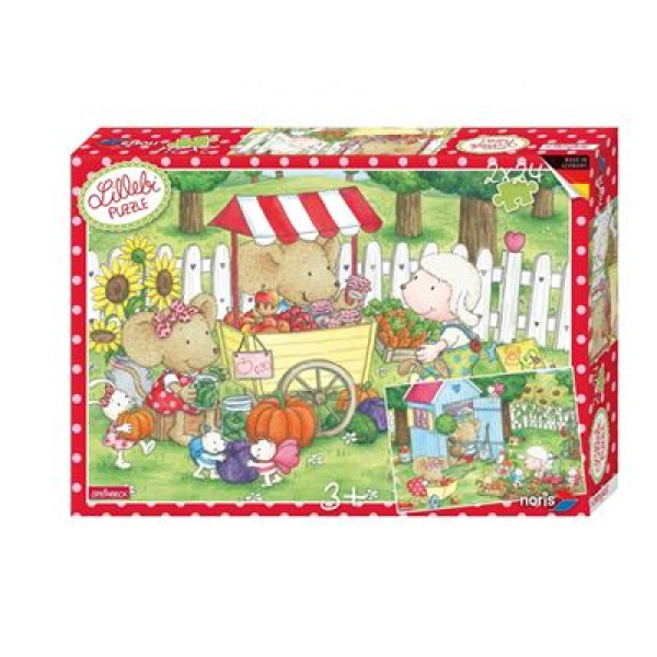 Noris 606038057 - Lillebi - Puzzle 2x24 tlg. ''Garten''
