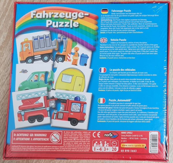 Noris 608985663 - Fahrzeuge Puzzle