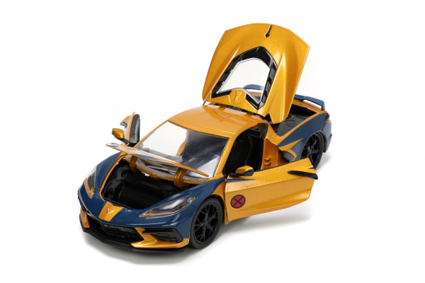Jada 253225025 - 1:24 Marvel X-Men Wolverin & Chevrolet Corvette Stingray