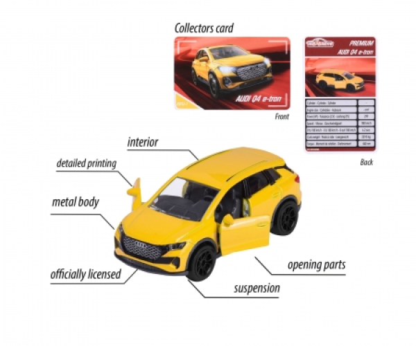 Majorette 212053052Q34 - Premium Cars Audi Q4 e-tron, gelb