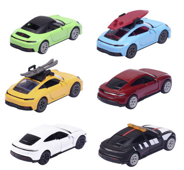Majorette 212053153 - Porsche Deluxe Sortiment, 6-fach sortiert