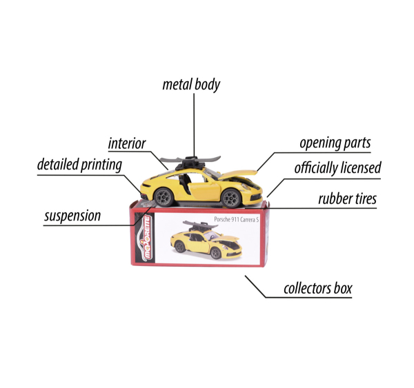 Majorette 212053153 - Porsche Deluxe Sortiment, 6-fach sortiert