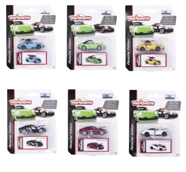 Majorette 212053153 - Porsche Deluxe Sortiment, 6-fach sortiert