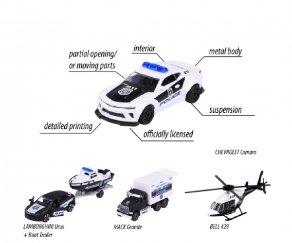 Majorette 212053188 - Police Force 4 Pieces Giftpack