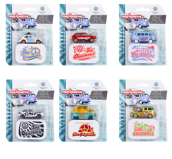 Majorette 212055005 - VW The Originals Deluxe Cars, 6-fach sortiert