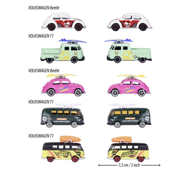 Majorette 212055008 - VW The Originals 5 Pieces Pack