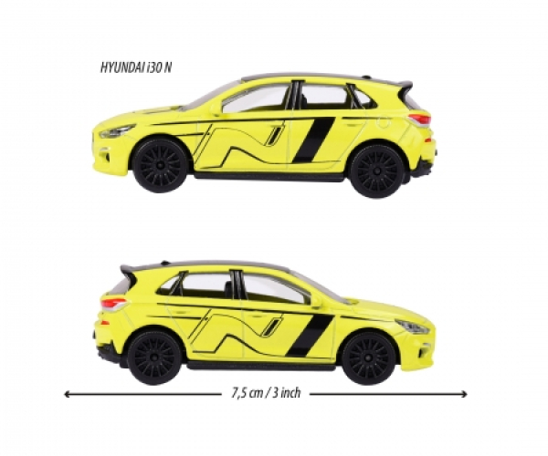 Majorette 212084009Q32 - Racing Hyundai i30N, gelb