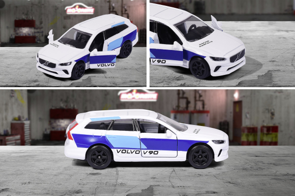 Majorette 212084009Q30 - Racing Volvo V90, blau/weiss