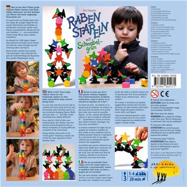 Drei Hasen 60888-0008- Raben stapeln mit Schnabel grün