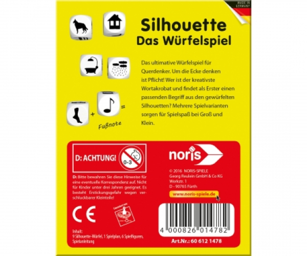 NORIS 606121478 - Silhoutte Würfelspiel