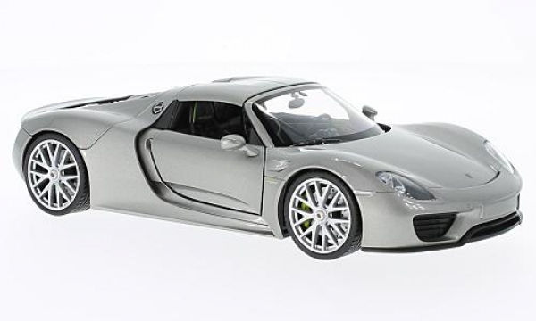 WELLY 24055 - 1:24 Porsche 918 Spyder, silber, geschlossen
