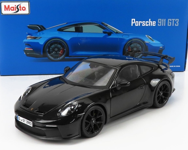 Maisto 36458BK - 1:18 Porsche 911 (992) GT3 Coupé 2022 schwarz