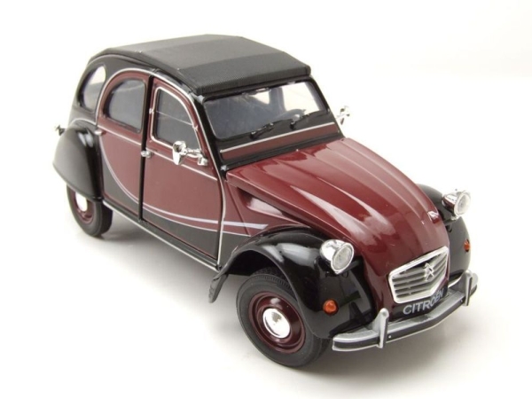 WELLY 24009 - 1:24 Citroen 2CV 6 Charleston, dunkelrot/schwarz