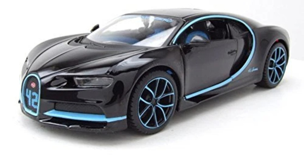 Maisto 31514BK - 1:24 Bugatti Chiron schwarz / blau