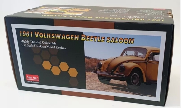 Sun Star 5219 - 1:18 VW Beetle Saloon, gelb, gealterte Version, 1961