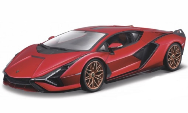 Bburago BBU18-11046RED - 1:18 Lamborghini Sian FKP 37, metallic-rot