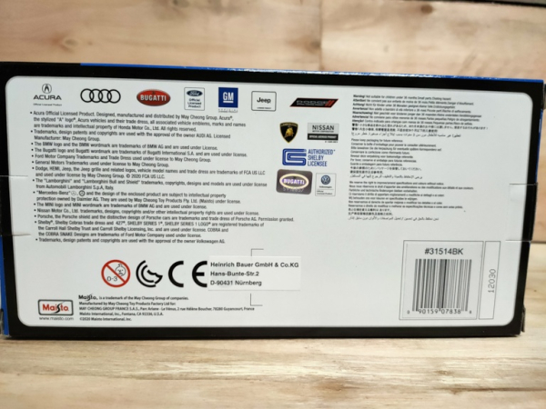 Maisto 31514BK - 1:24 Bugatti Chiron schwarz / blau
