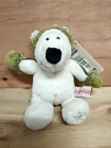 Sweety Toys 80506 - Kuscheltier Eisbär weiß ca. 15 cm mit Mütze und Handschuhen, Plüsch, 2-fach farbig sortiert